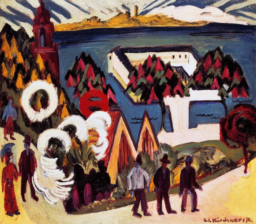 Detail of View of Lake Constance at Kreuzlingen, 1917 by Ernst Ludwig Kirchner
