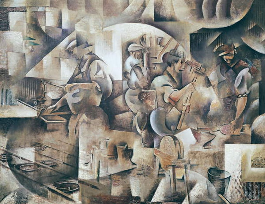 Detail of La Forge, 1911 by Daniel Vladimir Baranoff-Rossine