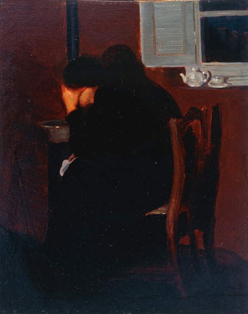 Detail of At the stove, 1905 by Oscar Ghiglia