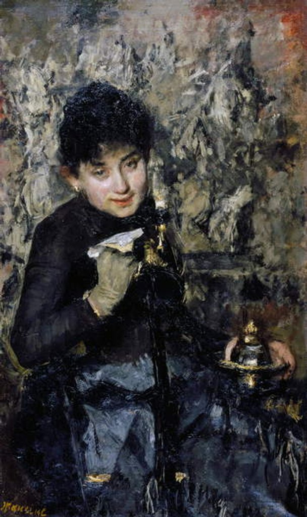 Detail of Woman with inkwell, ca 1875 by Antonio Mancini
