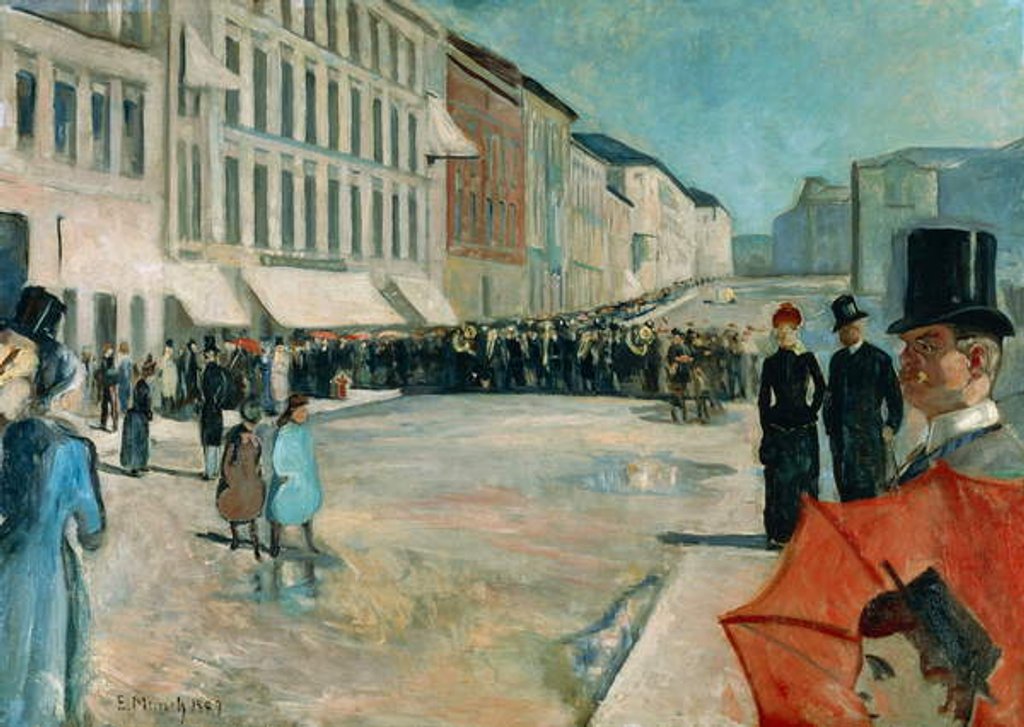 Detail of Music on Karl Johan Street, 1889 by Edvard Munch