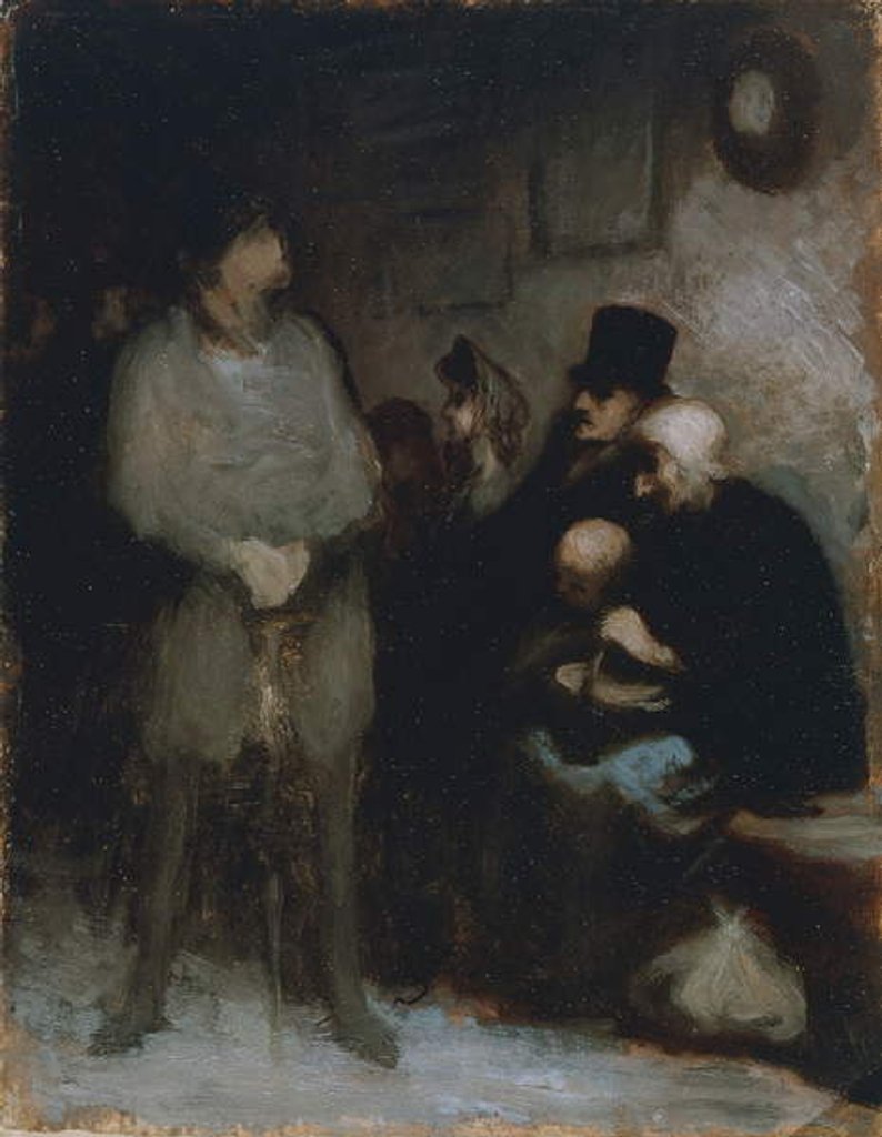 Detail of The waiting room, 1850 by Honore Daumier