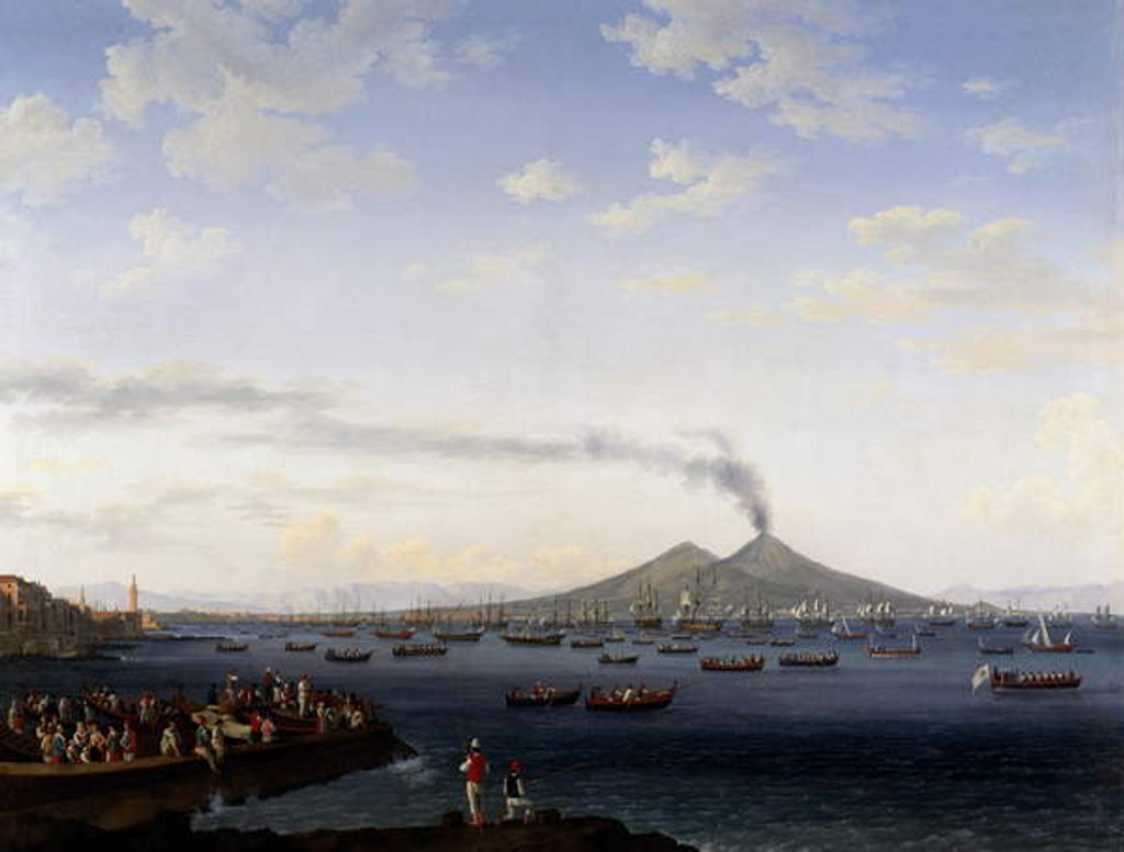 Detail of The return of the fleet from Algeria to the Bay of Naples, 1787 by Jacob-Philippe Hackert