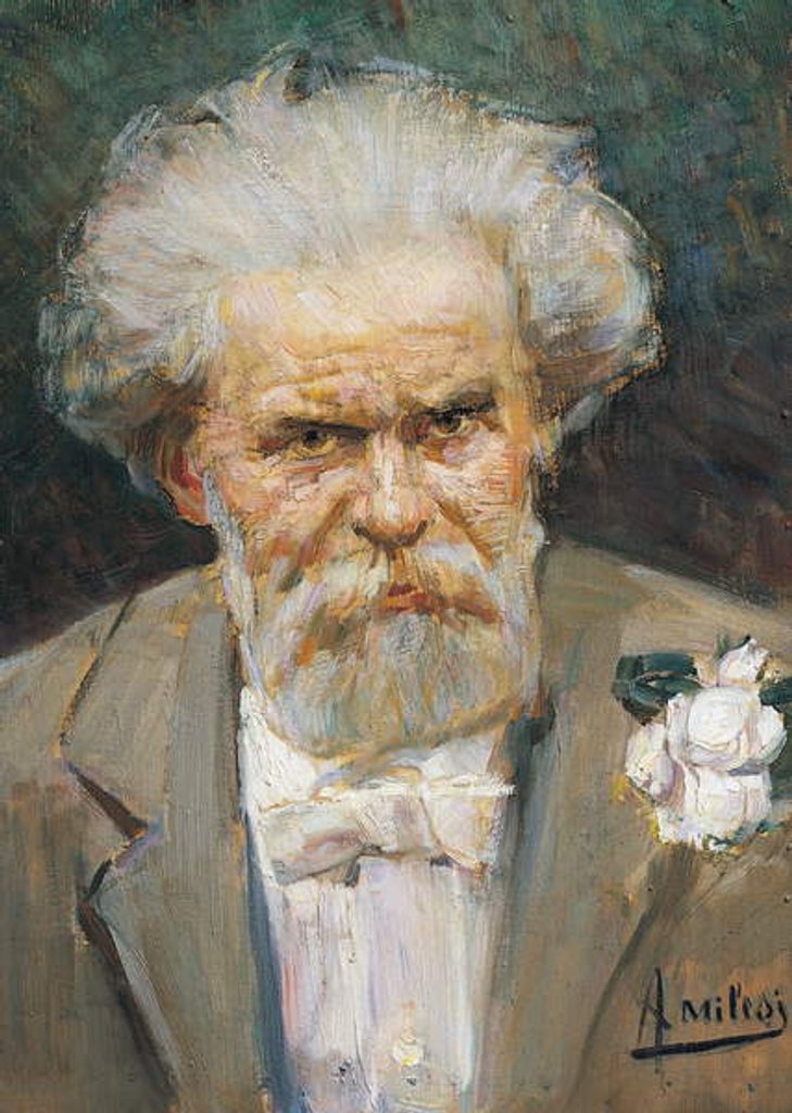 Detail of The Italian poet Giosue' Carducci by Alessandro Milesi