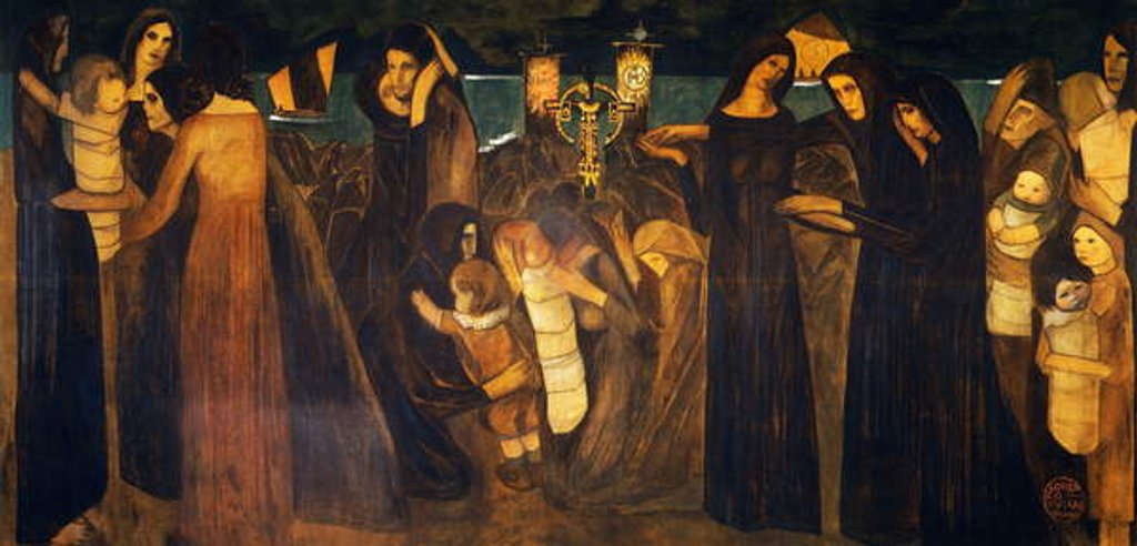 Detail of The blessing of dead at sea, 1914-1916, by Lorenzo Viani by Lorenzo Viani