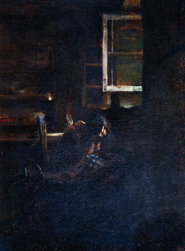Detail of Empty cradle, 1881, by Giovanni Segantini by Giovanni Segantini