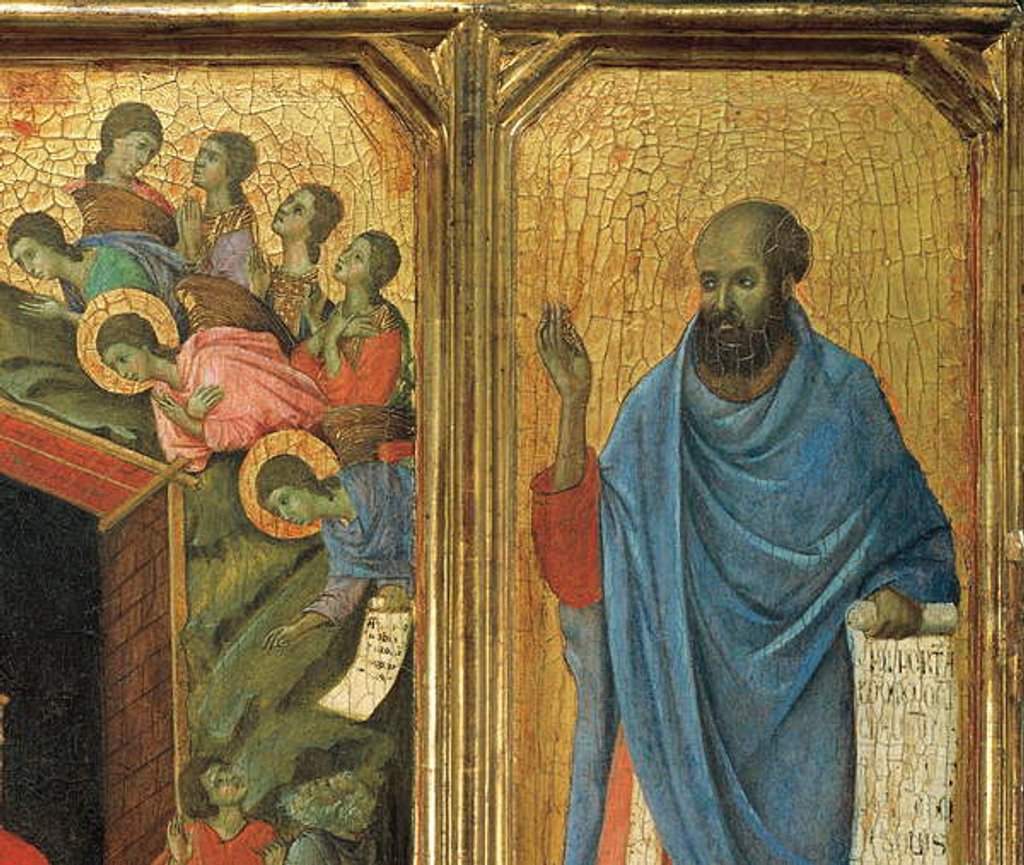Detail of Detail of Predella panel, Altar-Piece of Maesta di Siena.. by Duccio di Buoninsegna