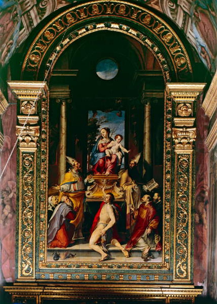 Detail of Madonna and Child Enthroned with Saint Anthony by Bartolomeo Passarotti
