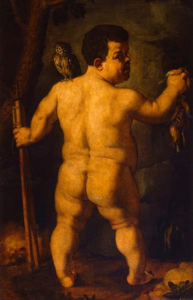 Detail of Double portrait of the dwarf Morgante: full view from behind by Agnolo di Cosimo Bronzino