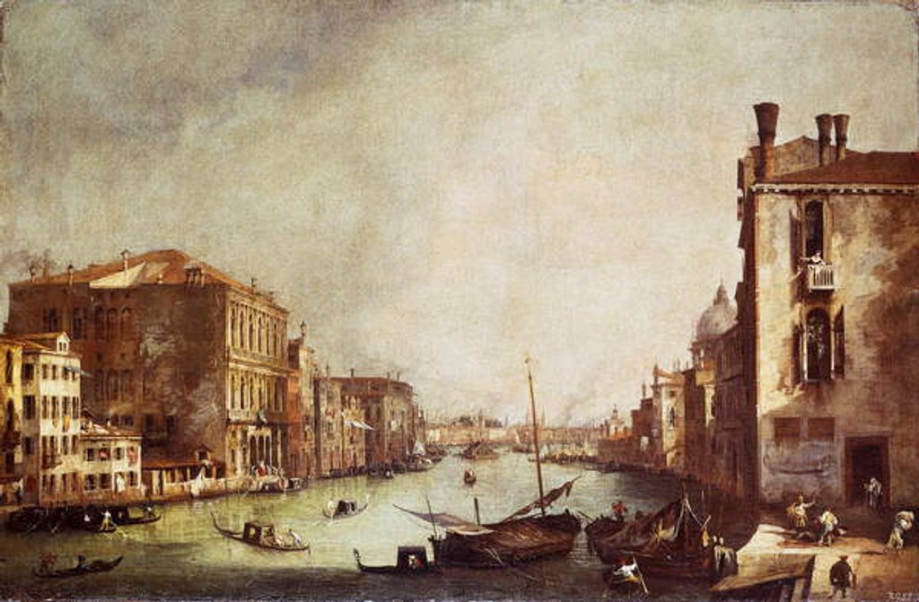 Detail of View of Canal Grande from San Vio by (1697-1768) Canaletto