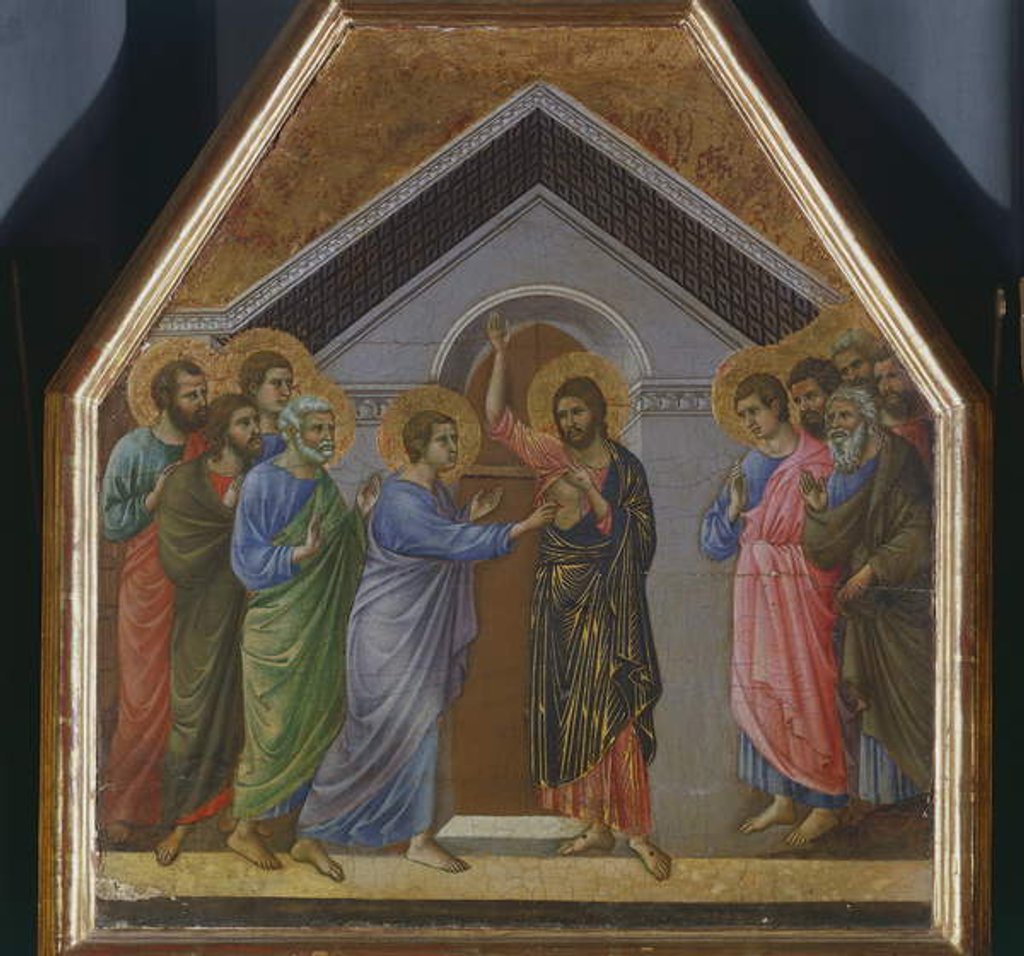 Detail of Altarpeice: The Incredulity of St Thomas by Duccio di Buoninsegna