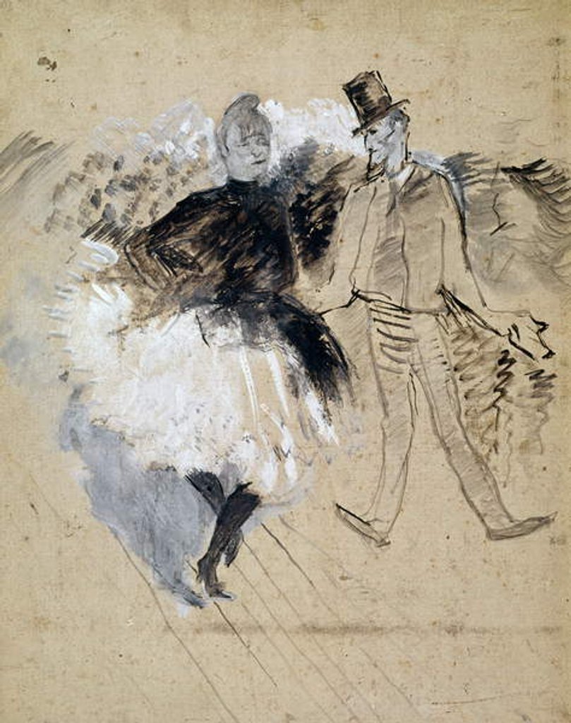 Detail of Au Moulin de la Galette, La Goulue et Valentin le Desosse', 1887 by Henri de Toulouse-Lautrec
