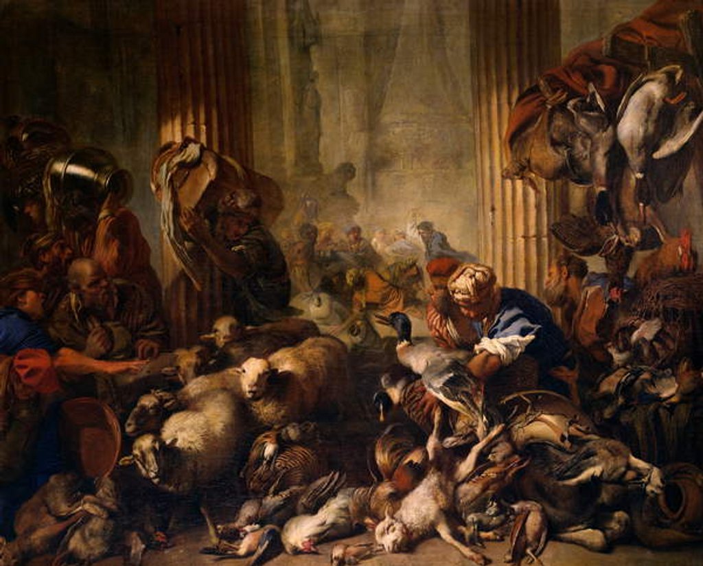 Detail of Christ driving traders from Temple, 1645-1655 by Giovanni Benedetto Castiglione