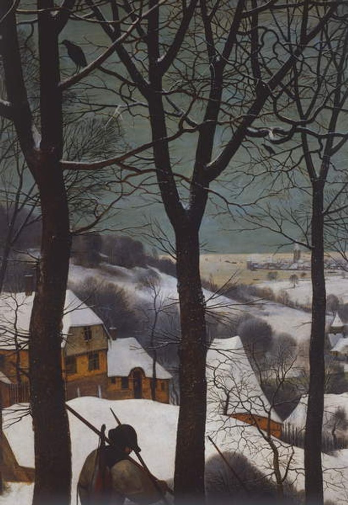 Detail of Hunters in snow, 1565, detail by Pieter the Elder Bruegel