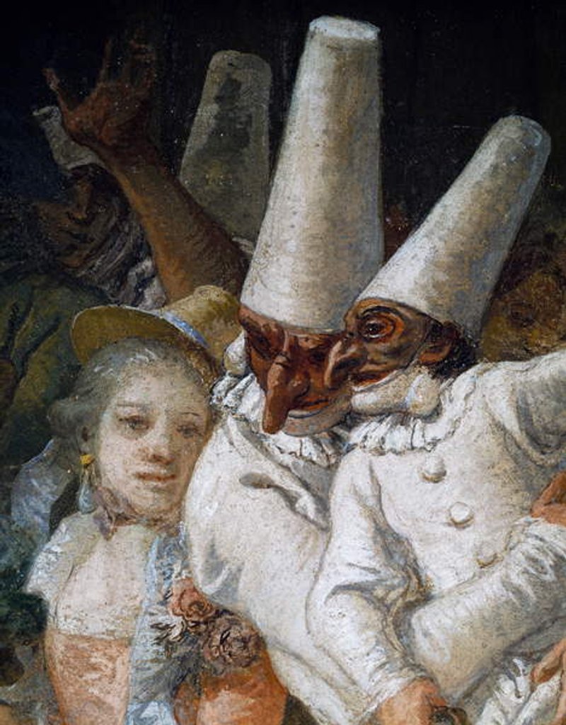 Detail of Pulcinella and Acrobats, detail, 1797 by Giandomenico Tiepolo