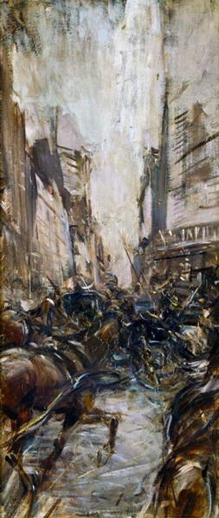 Detail of Street in Paris, 1883 by Giovanni Boldini