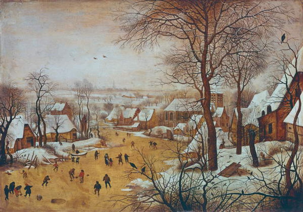 Detail of Winter landscape, 1601 by Pieter the Younger Brueghel