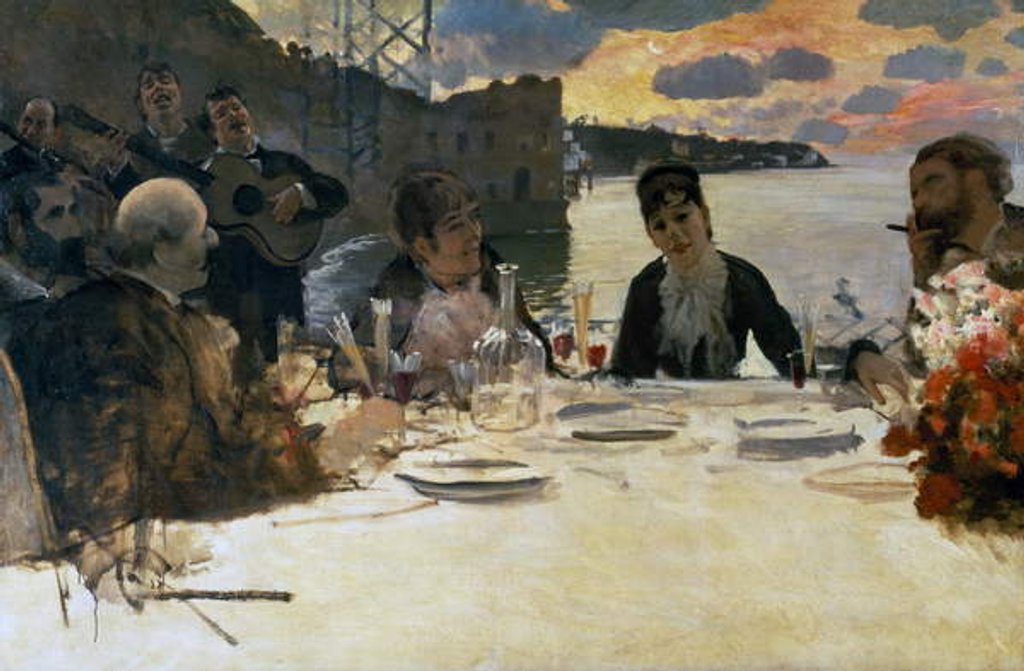Detail of Lunch at Posillipo, c.1879 by Giuseppe or Joseph de Nittis