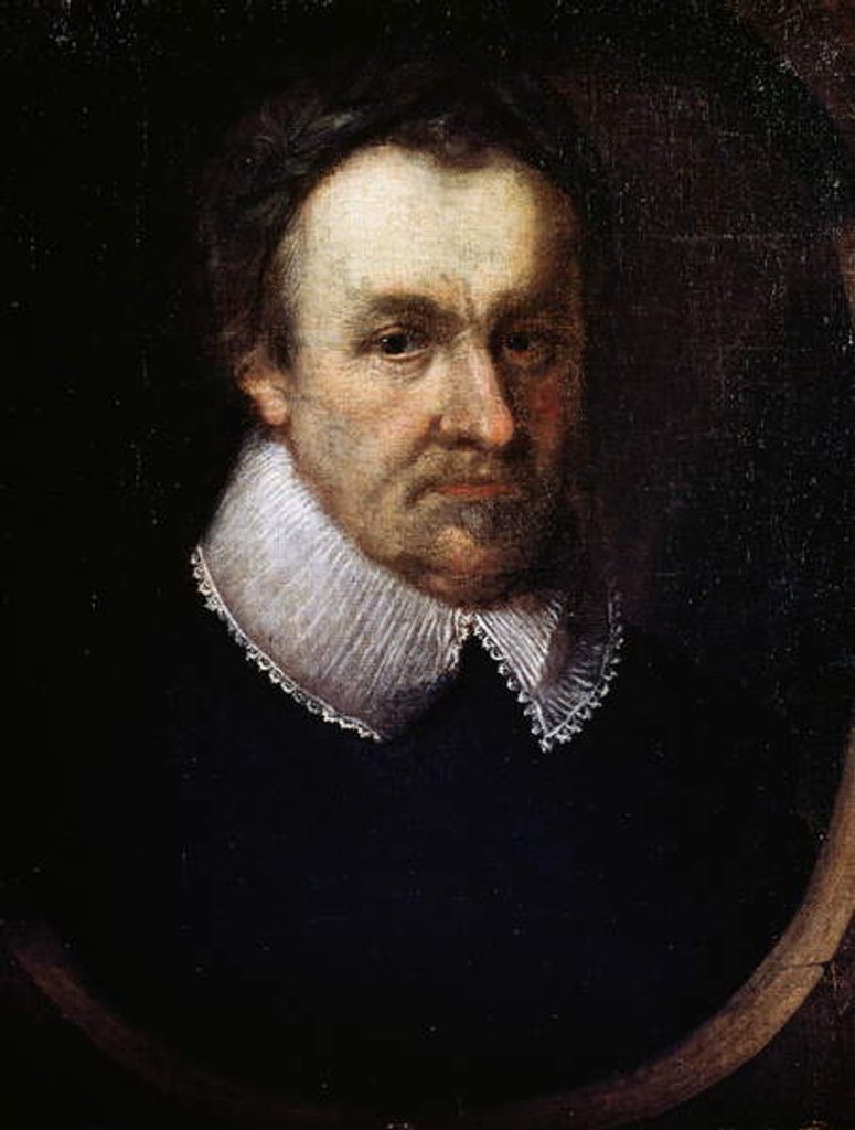 Detail of Portrait of Michael Drayton, English poet and playwright, 1628 by English School