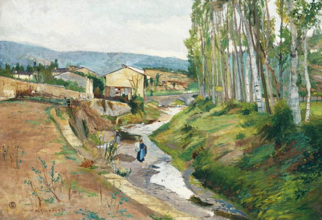 Detail of The Riccio farmhouses in Florence, 1894 by Luigi (1858 or 1860-1939) Levi