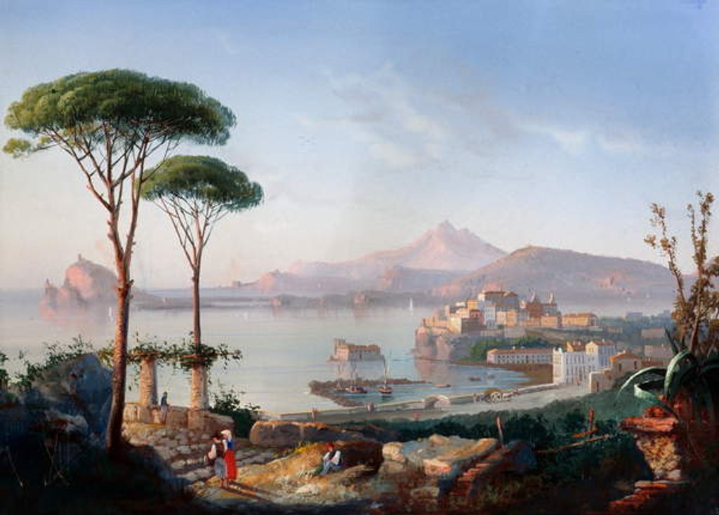 Detail of View of Bay of Pozzuoli with Capo Miseno and Ischia in background by Gioacchino La Pira