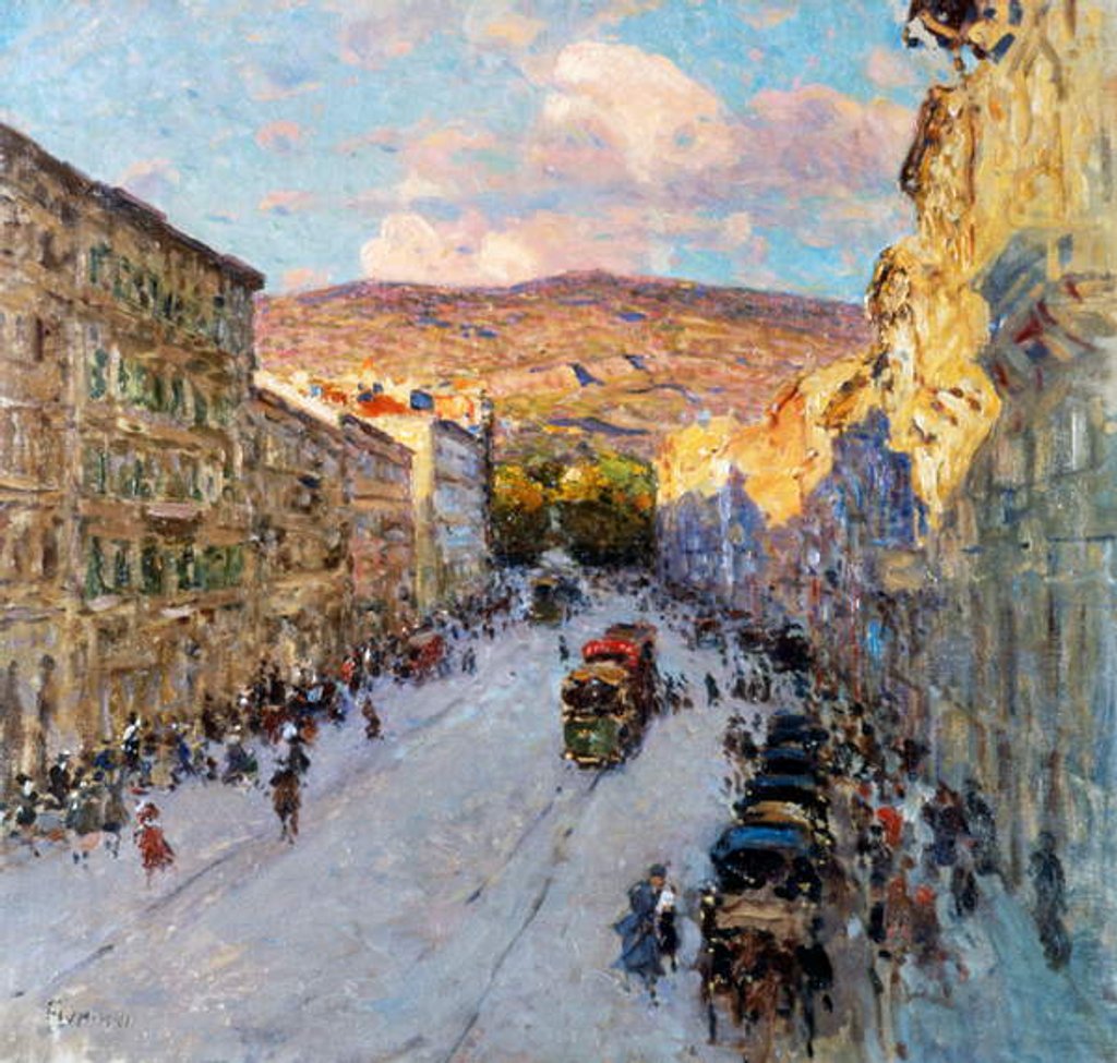 Detail of Corsia Stadion in Trieste by Ugo Flumiani