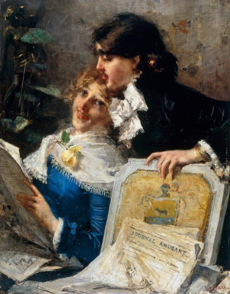 Detail of Lovers, 1882 by Virgilio Ripari