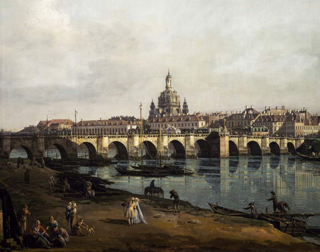 Detail of View of Dresden from the right bank of Elbe upstream from bridge of Augustus, c.1750 by Bernardo Bellotto