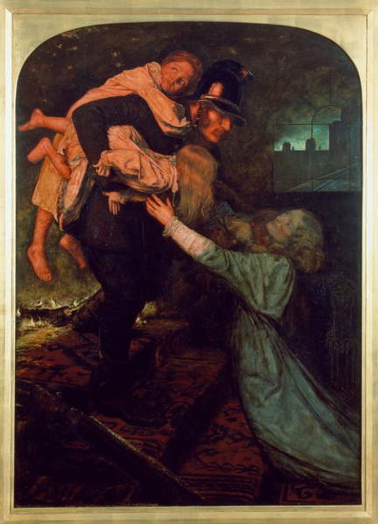 Detail of The rescue, 1855 by John Everett Millais