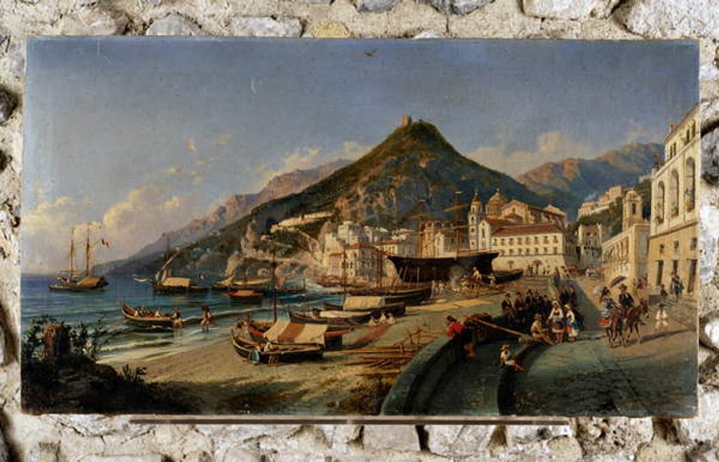 Detail of Amalfi, 19th century by Giovanni Serritelli