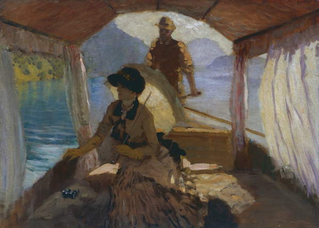 Detail of On Lake Lucerne, 1881 by Giuseppe or Joseph de Nittis