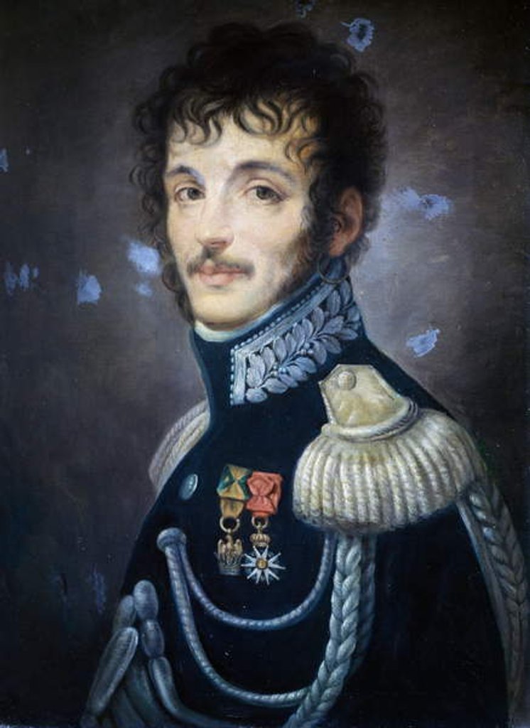 Detail of Portrait of Count Teodoro Lechi in General-colonel uniform of Royal Guard of Kingdom of Italy, 1803-1805 by Andrea the Elder Appiani