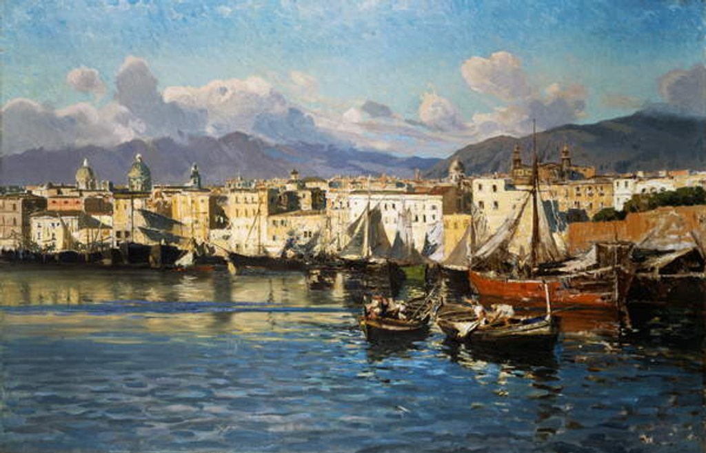 Detail of Old Port of Palermo by Ettore de Maria-Bergler