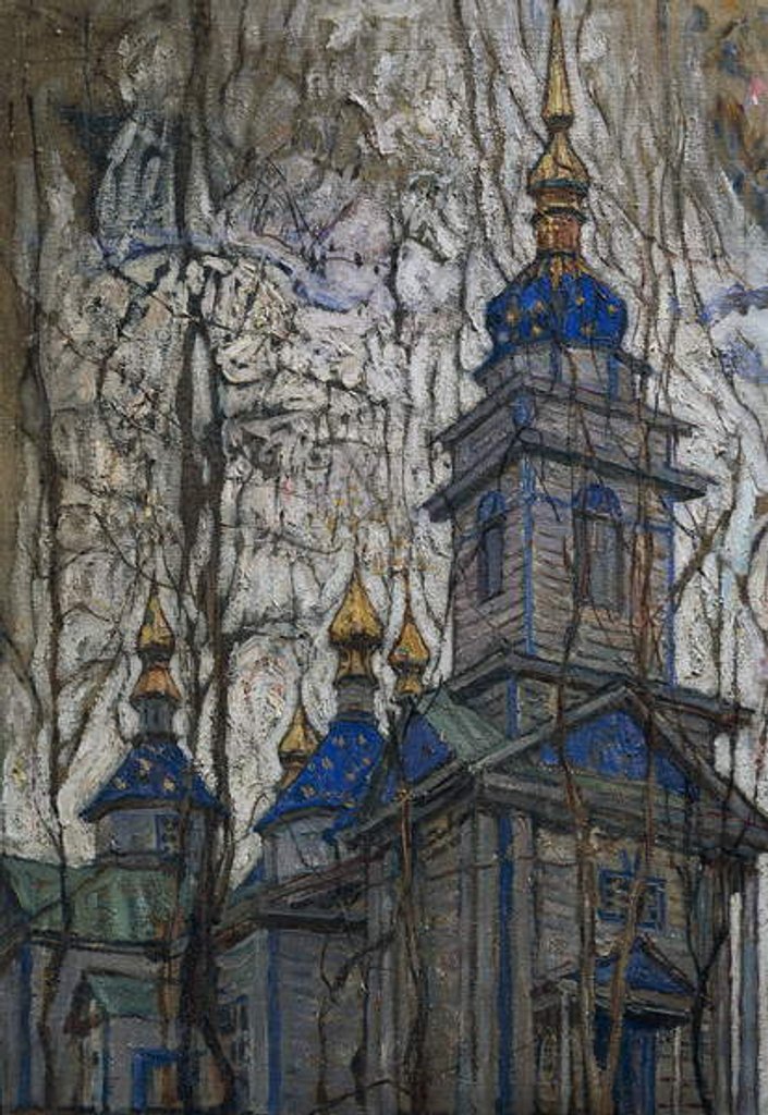 Detail of Wooden church, 1913 by Abraham Anshelovich Manievich