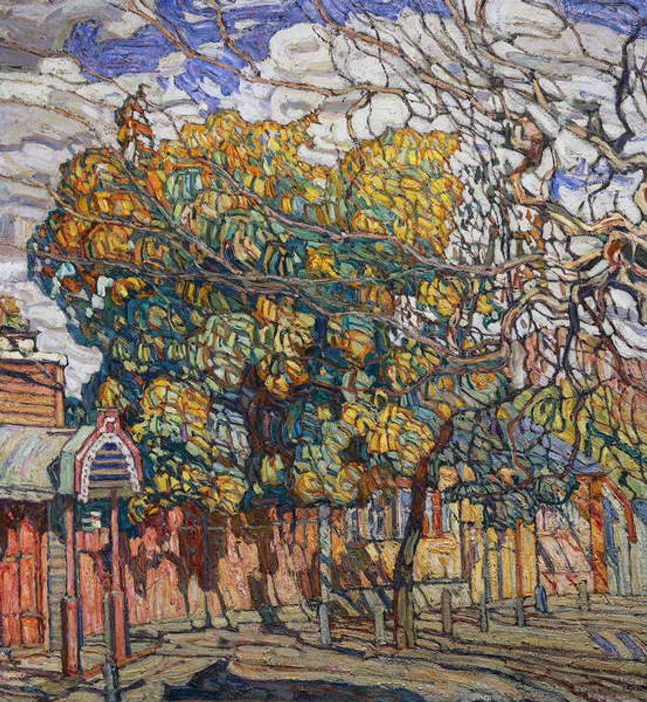 Detail of Cityscape, 1914 by Abraham Anshelovich Manievich