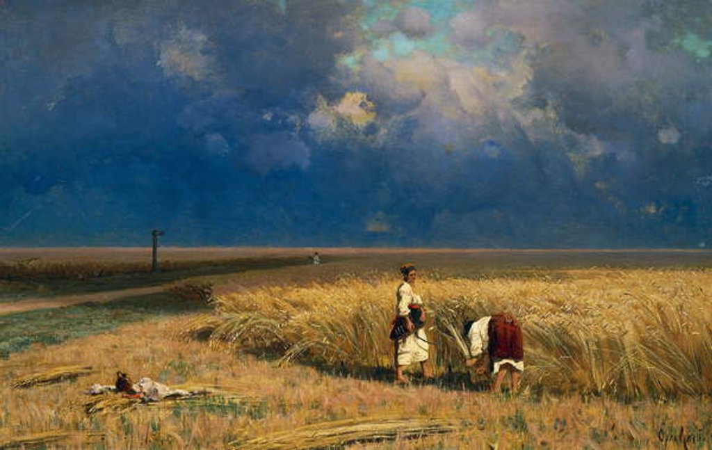 Detail of Harvest, 1882 by Vladimir Donatovic Orlovskij