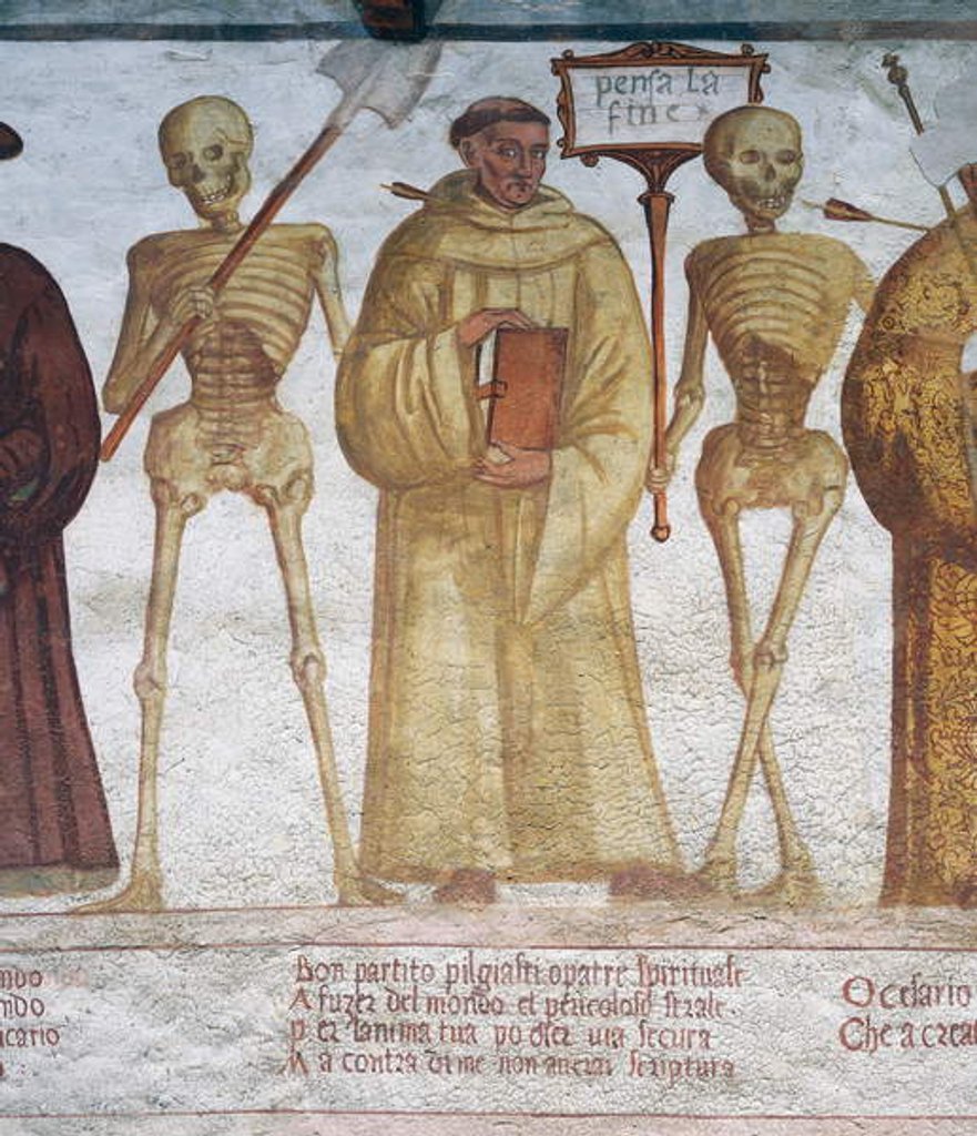 Detail of Death with the Monk and the Emperor by Simone II Baschenis