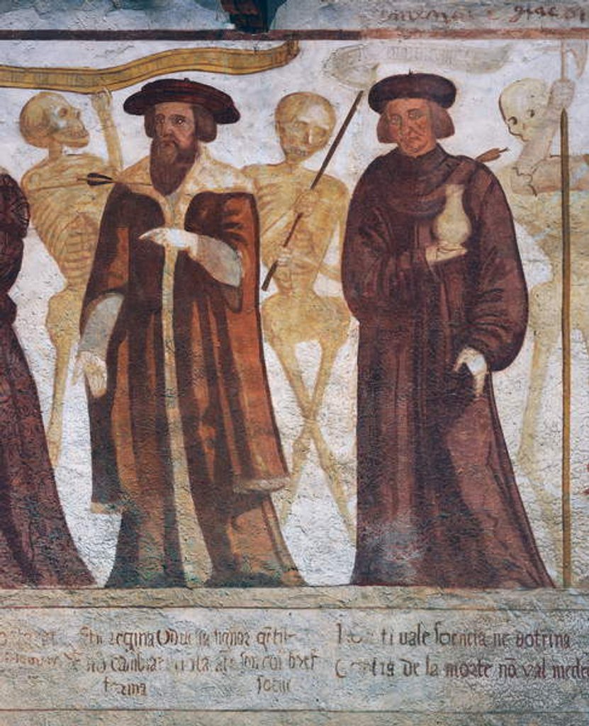 Detail of Death with the Duke and the Doctor by Simone II Baschenis