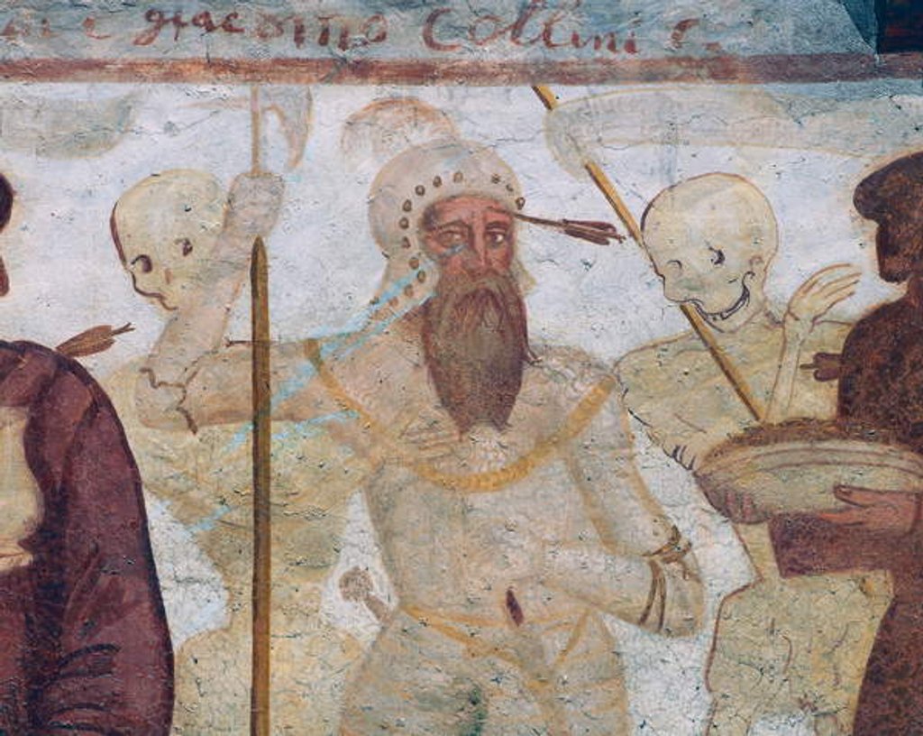 Detail of Death with the warrior by Simone II Baschenis