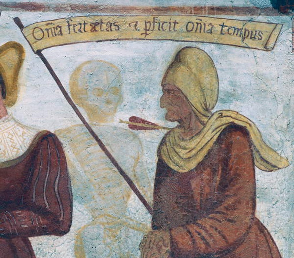 Detail of Death with the old woman by Simone II Baschenis