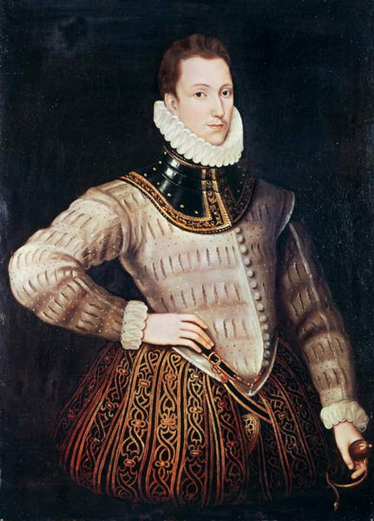 Detail of Portrait of Philip Sidney, English poet, courtier, and soldier, ca 1576 by Unknown Artist