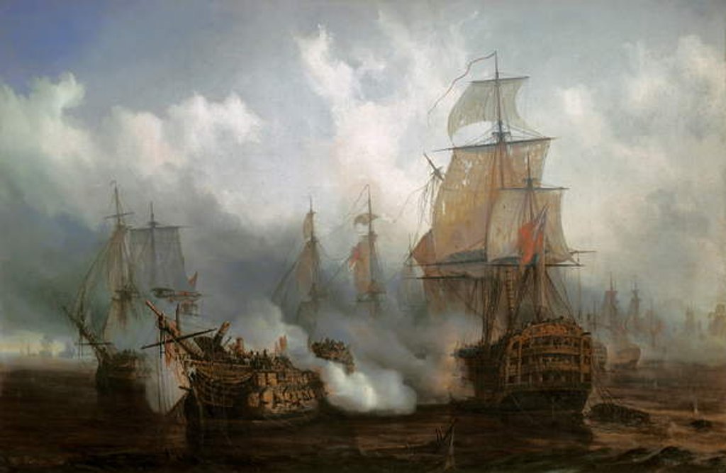 Detail of The Redoutable in the Battle of Trafalgar, October 21, 1805 by Auguste Etienne Francois Mayer