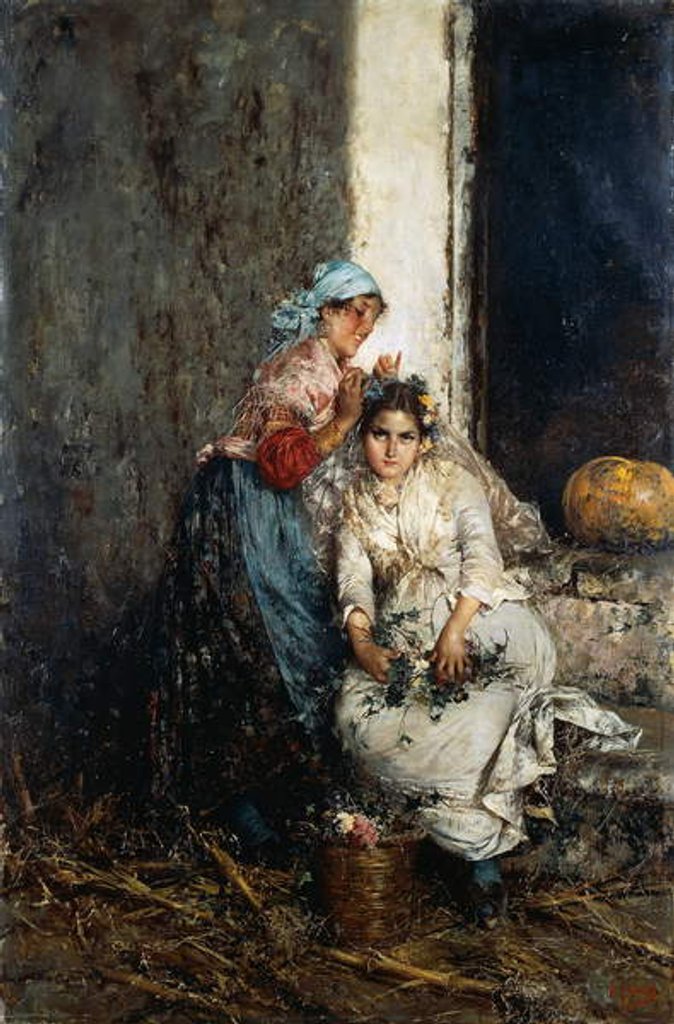 Detail of Young bride, c.1885 by Vicenzo Irolli