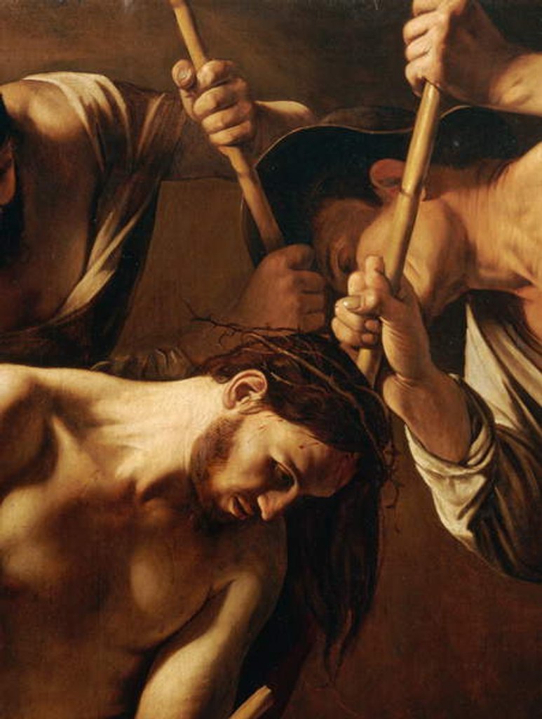 Detail of The Crowning with Thorns, c.1603 by Michelangelo Merisi da Caravaggio