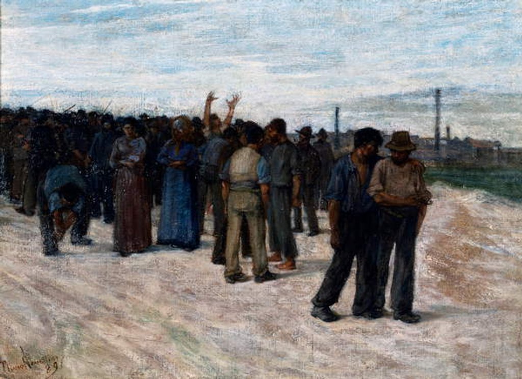 Detail of The Strike, 1889 by Plinio Nomellini