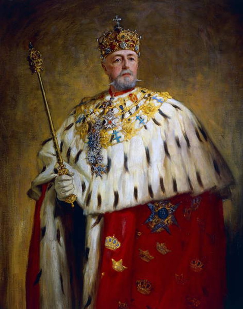 Detail of Portrait of Oscar II by Oscar Gustaf Bjorck