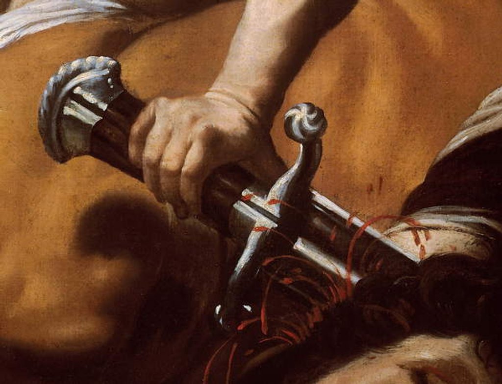 Detail of Detail of David's sword from David and Goliath, 1609-10 by Orazio Borgianni