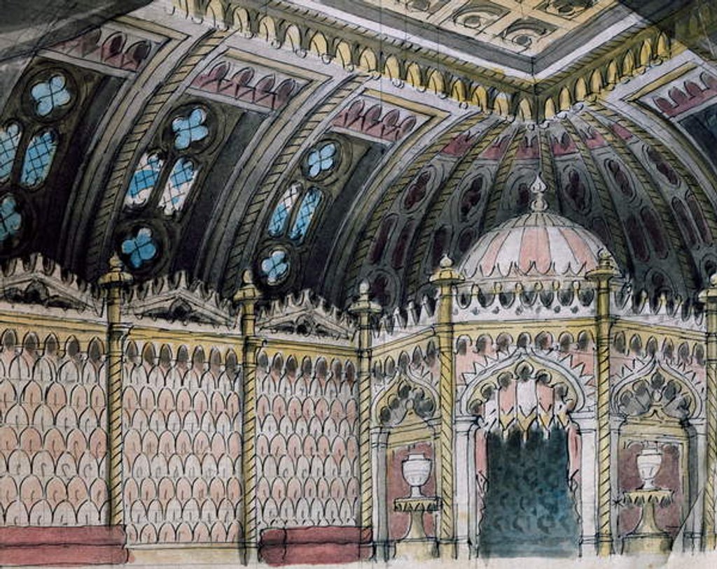 Detail of Scenography for Alina, Queen of Golconda by Pietro Bertoja
