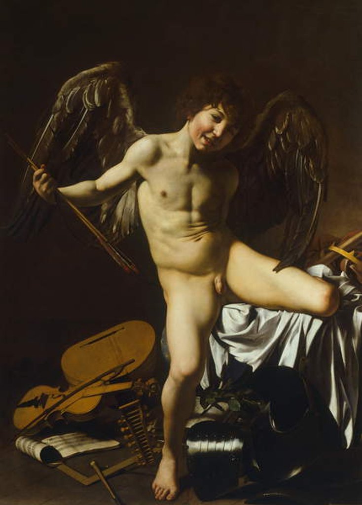 Detail of Victorious Cupid, 1602 by Michelangelo Merisi da Caravaggio