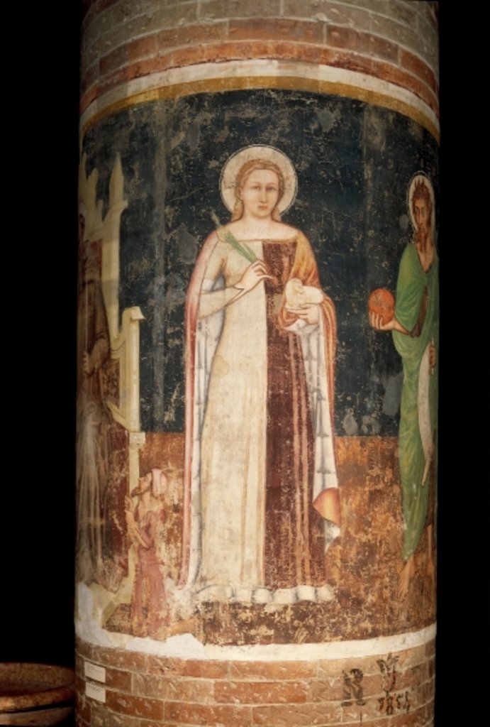 Detail of St. Agnes by Tomaso da Modena